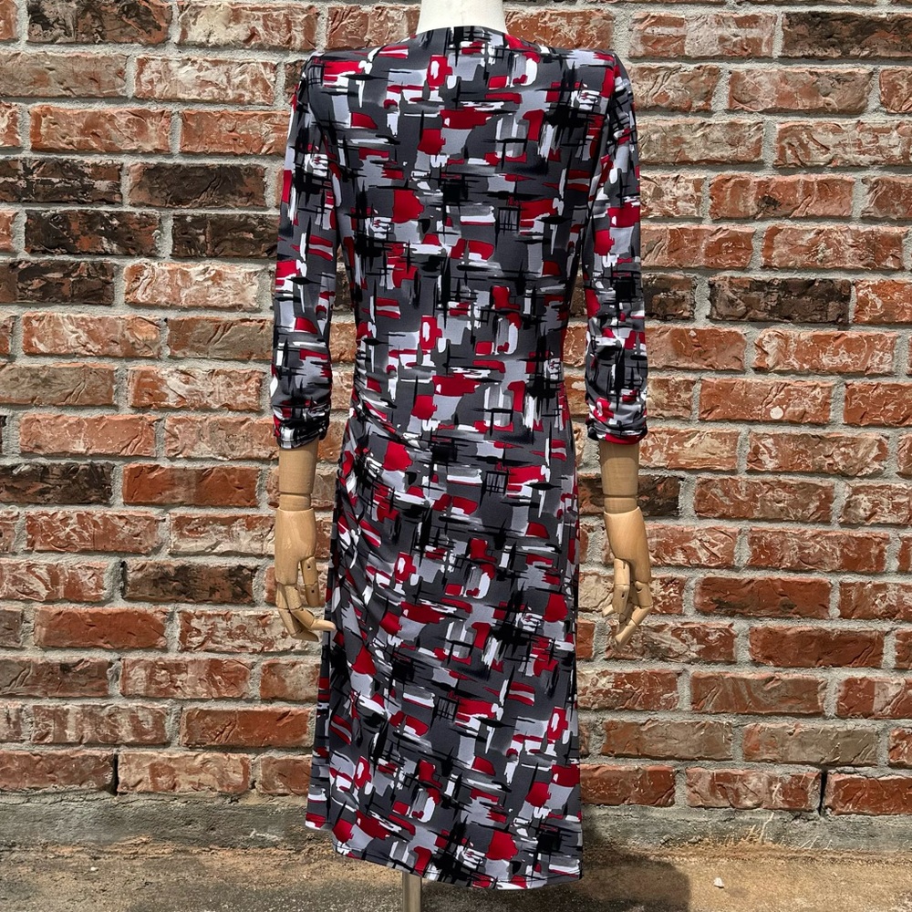 Laundry by Shelli Segal red and black abstract dress / 4 / Excellent condition - Picture 6 of 12